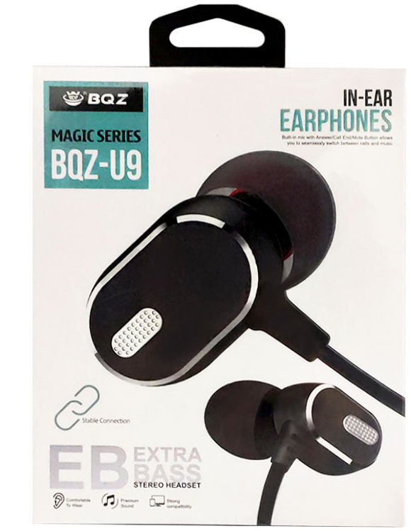 BQZ U9 Magic Series Extra Bass Earphone Headset with Mic