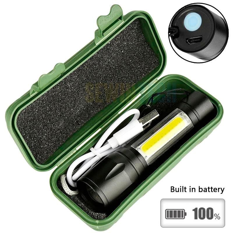 Mini LED Flashlight COB Reader Lamp Zoomable Pocket Penlight