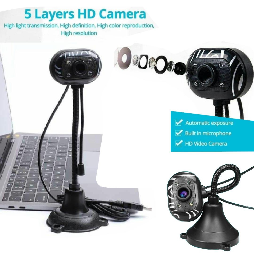 Stand Web Camera with Microphone - Plug And Play