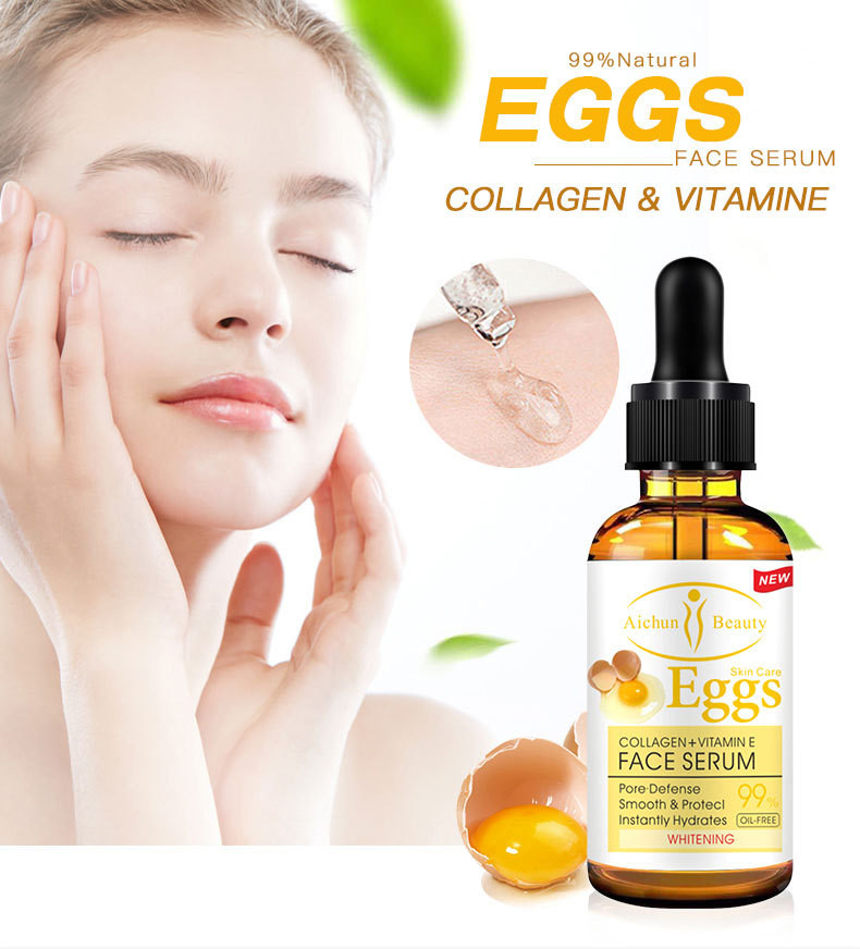 Aichun Beauty Eggs Collagen + Vitamin E Whitening Face Serum | Auramart.lk