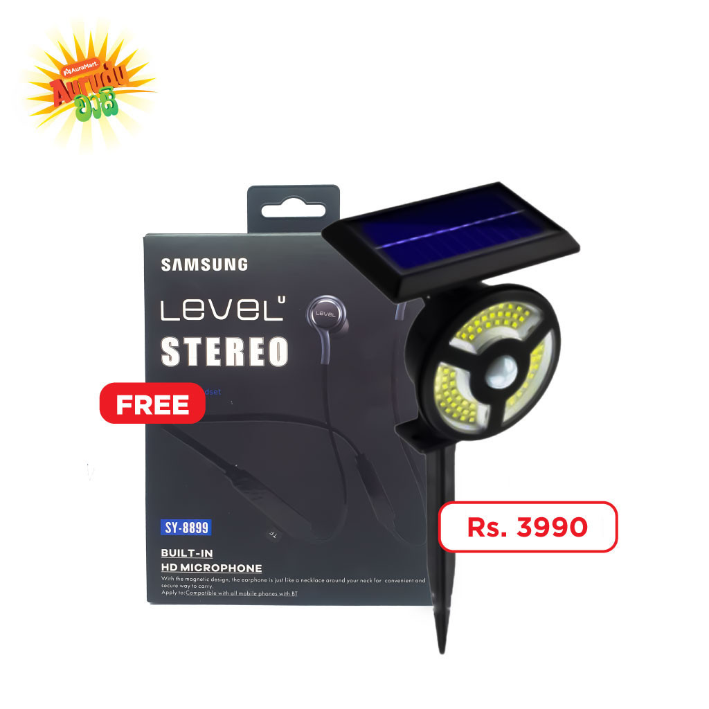 2-In-1 Solar Landscape Spot Lights Waterproof + Free Samsung Level Stereo Earphone SY-8899