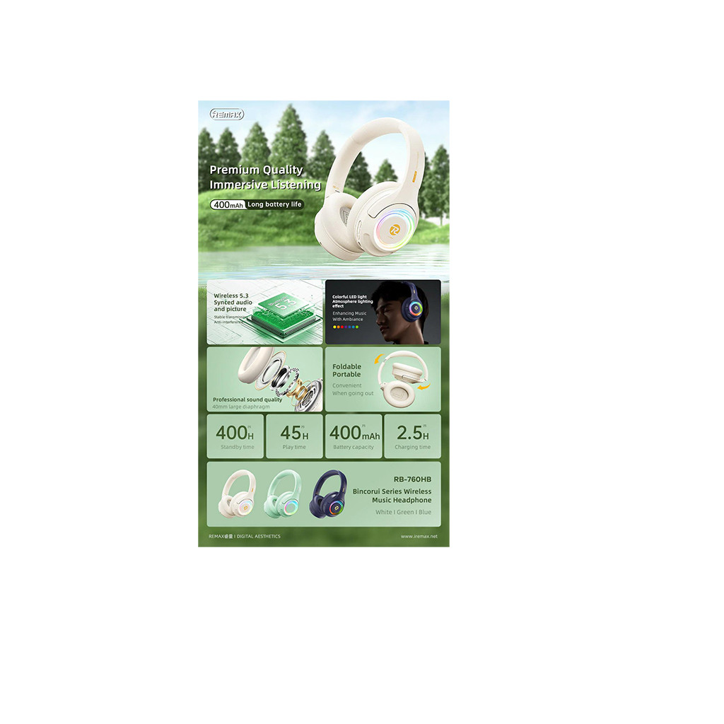 REMAX RB-760HB Wireless Headphone | onide.lk